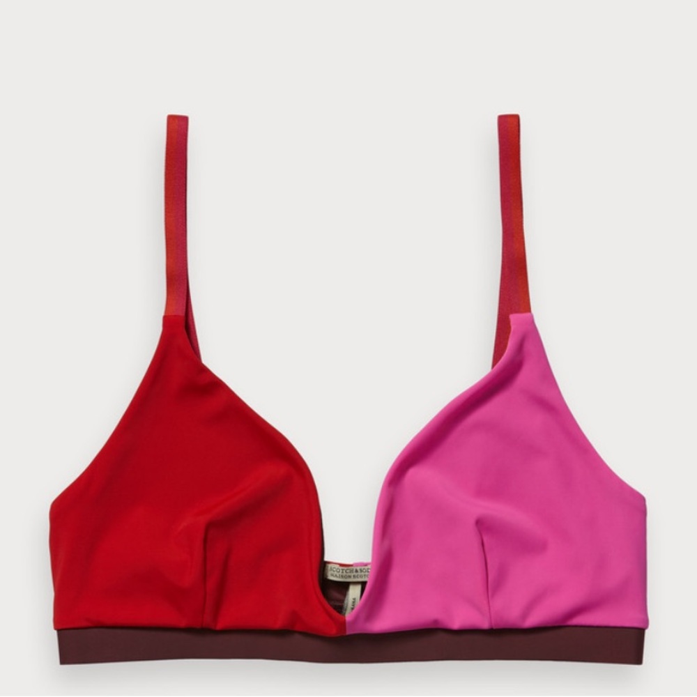 Scotch & Soda color block bikini top size: S